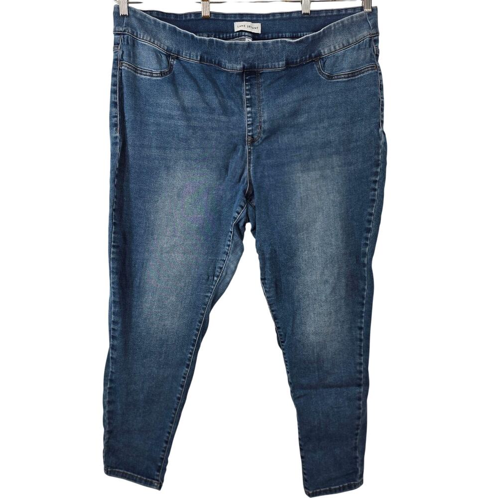 Lane Bryant Jeans Womens 26 Blue High Rise Jegging Pull On Stretch Plus Size